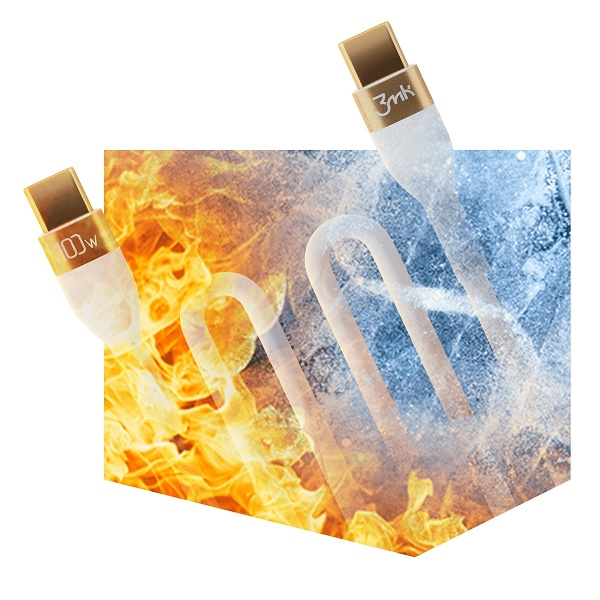 3mk HyperSilicone Kabel USB-C/USB-C kabel 2m 100W Weiß/Weiß