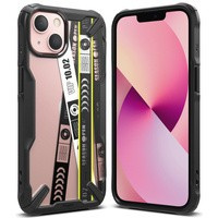 Custodia durevole per PC Ringke Fusion X Design con paraurti in TPU per iPhone 13 mini nero (banda per biglietti) (FXD540E43)