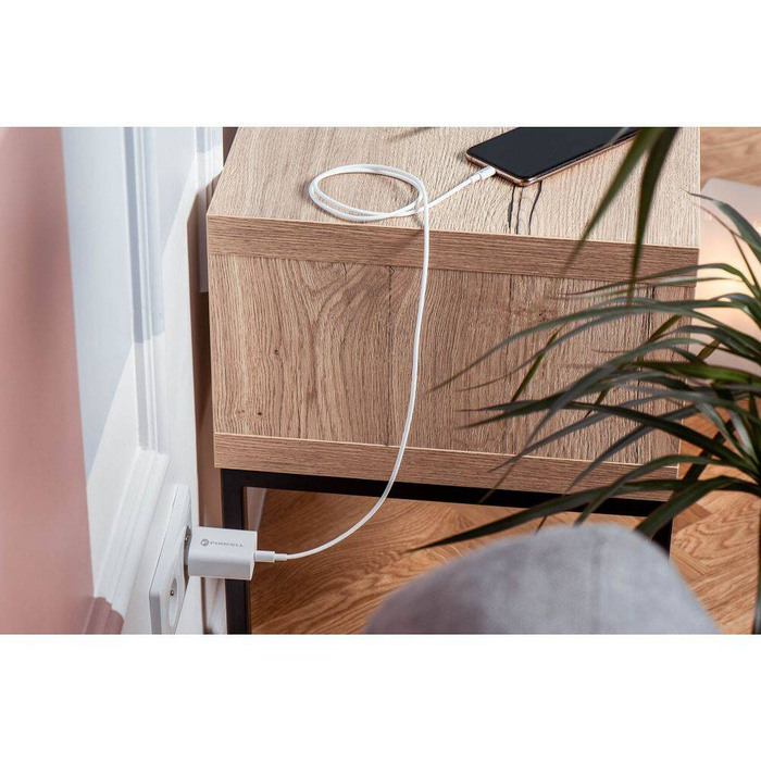 Ładowarka sieciowa do telefonu Forcell F-Energy USB C QC4.0 PD 3A 20W + kabel USB C do Lightning TFK-TC-20WPD biała