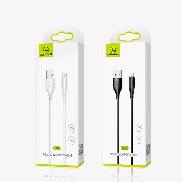 Kábel USAMS MicroUSB 2A Fast Charge 1m White