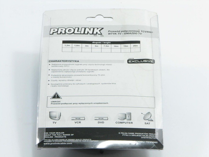 PROLINK Antenna Cable 1,2M DVB-T DVB-S TCV4960