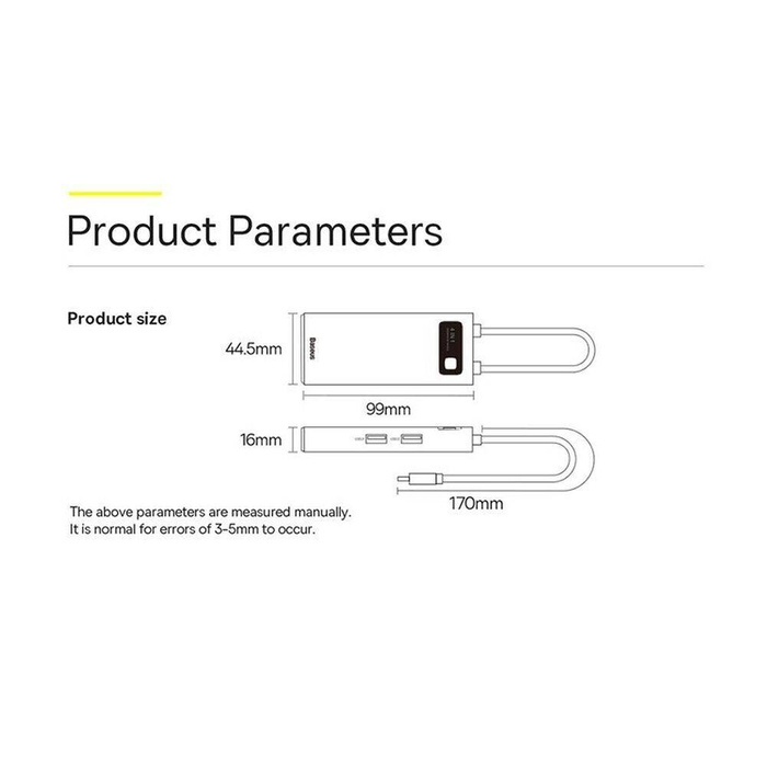 Dokovací stanice Baseus Metal Gleam Series HUB 4 v 1 USB typu C – 3 x USB 3.2 Gen. 1 / RJ45 (WKWG070113)