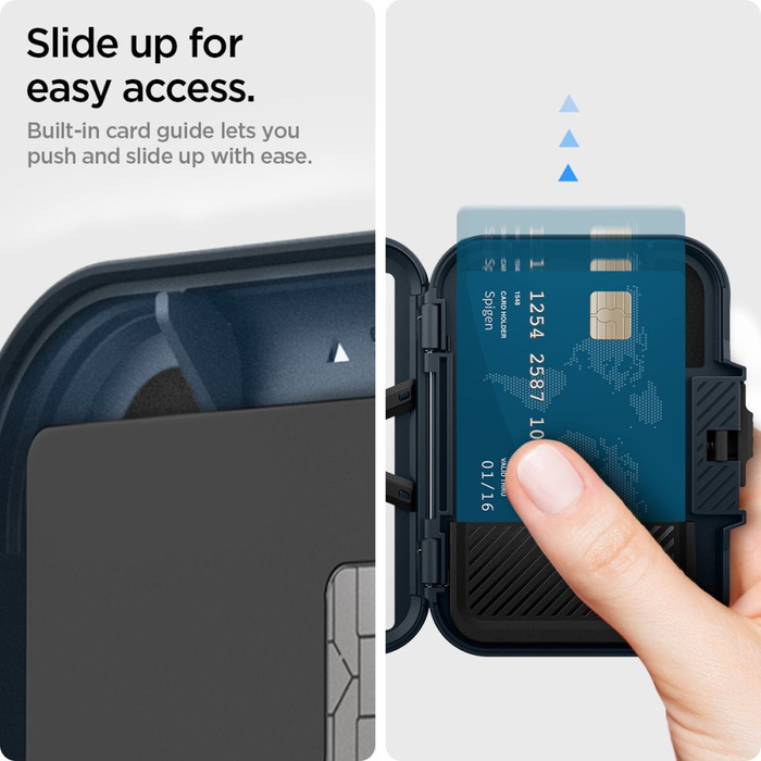 PORTEFEUILLE MagASEF Spigen LOCK FIT UNIVERSAL CARD HOLDER NAVY BLUE