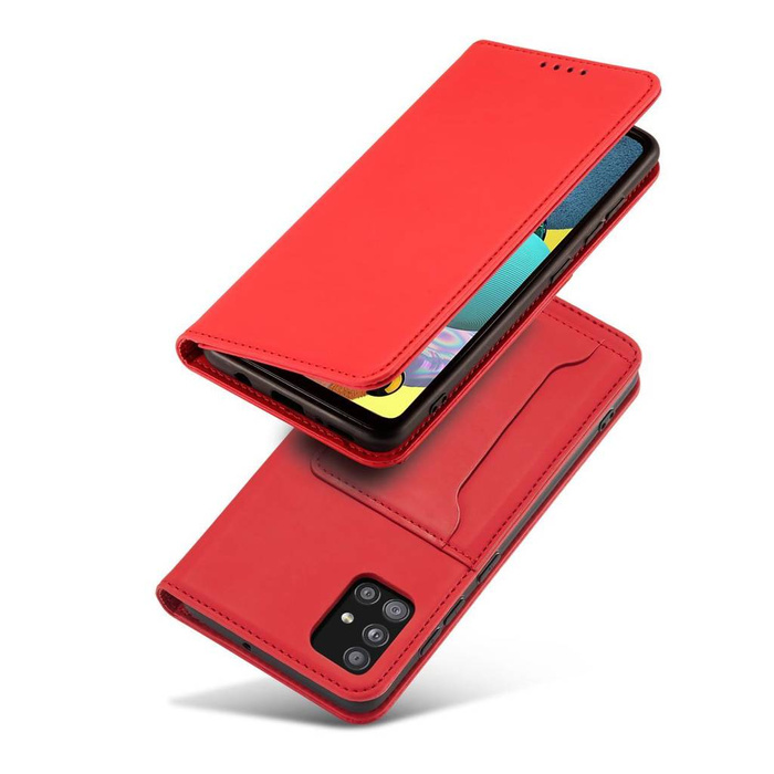 Estuche magnético para tarjetas para Xiaomi Redmi Note 11 Estuche Monedero Titular de la tarjeta Rojo