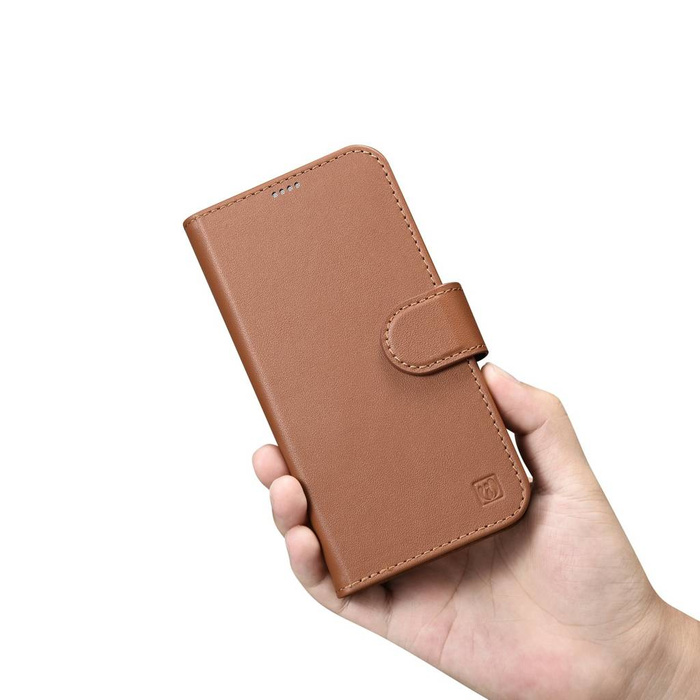 iCarer Wallet Case 2in1 iPhone 14 Pro Max Leather Flip Cover Anti-RFID Marron (WMI14220728-BN)