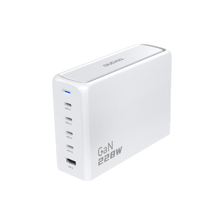 Dudao A228EU GaN-Ladegerät 1x USB-A 4x USB-C PD 228W - Weiß