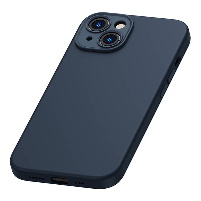 Baseus Liquid Silica Case and Tempered Glass set for iPhone 14 Plus (blue)