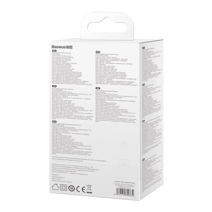 Baseus GaN3 Pro rychlá nabíječka GaN 2 x USB Type C / 2 x USB 65W PD, QC4.0 +, AFC + USB Type C - USB Type C kabel 1m černý (CCGP040101)