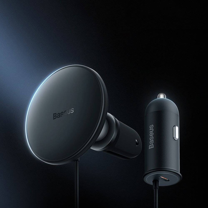 Baseus CW01 MagSafe 15W USB Caricabatteria da auto induttivo da 25 W - nero