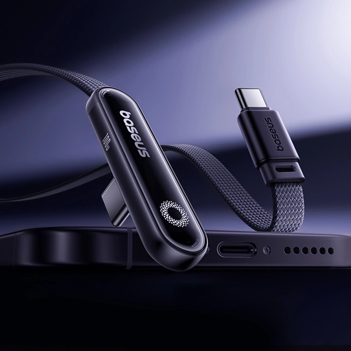 Kabel Baseus MVP 3 USB-C - USB-C 100W kątowy 1m - czarny