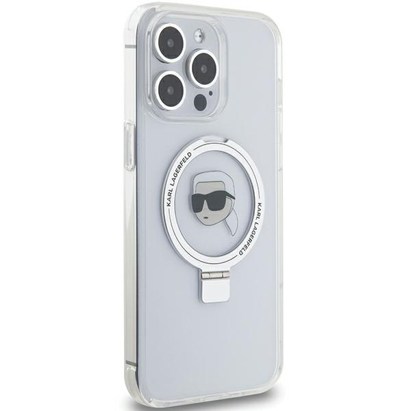 Case Karl Lagerfeld KLHMP15LHMRSKHH iPhone 15 Pro 6.1" white/white hardcase Ring Stand Karl Head MagSafe Case