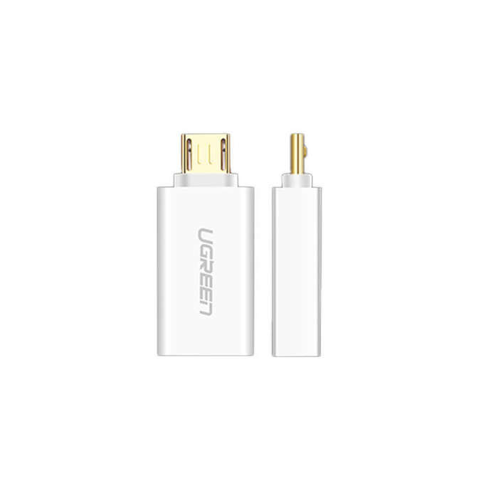 Adaptador de USB a micro USB UGREEN US195, OTG (blanco)