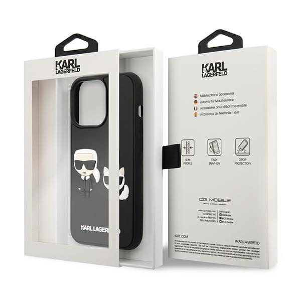 Case KARL LAGERFELD Apple iPhone 13 13 Pro Karl&amp;Choupette Ikonik 3D Black Hardcase
