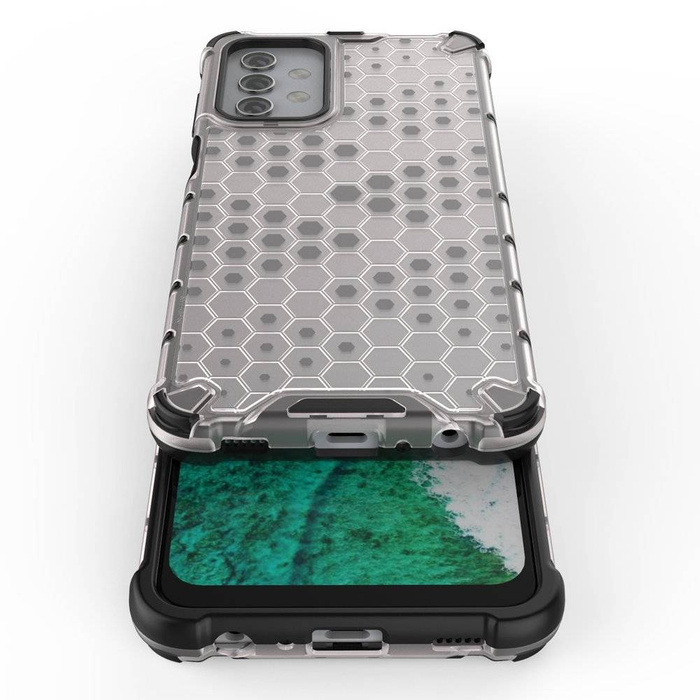 Cover a nido d&#39;ape blindata con cornice in gel per Samsung Galaxy A32 5G trasparente
