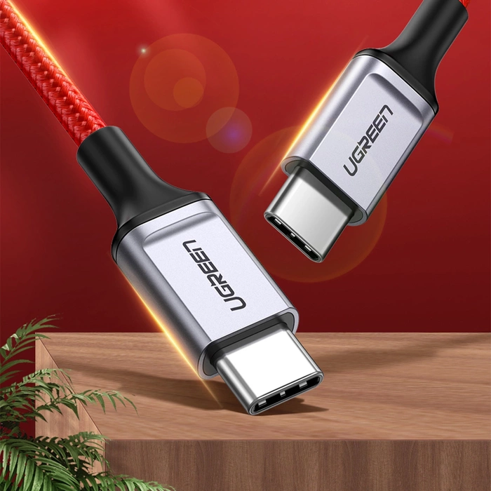 Ugreen US294 USB-C 2.0 / USB-C 2.0 3A kabel - červený