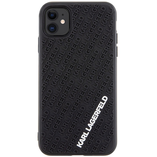 Funda Karl Lagerfeld KLHCN613DMKRLK iPhone 11 / Xr 6.1" negro/negro durocase Goma 3D Logo Multi Case