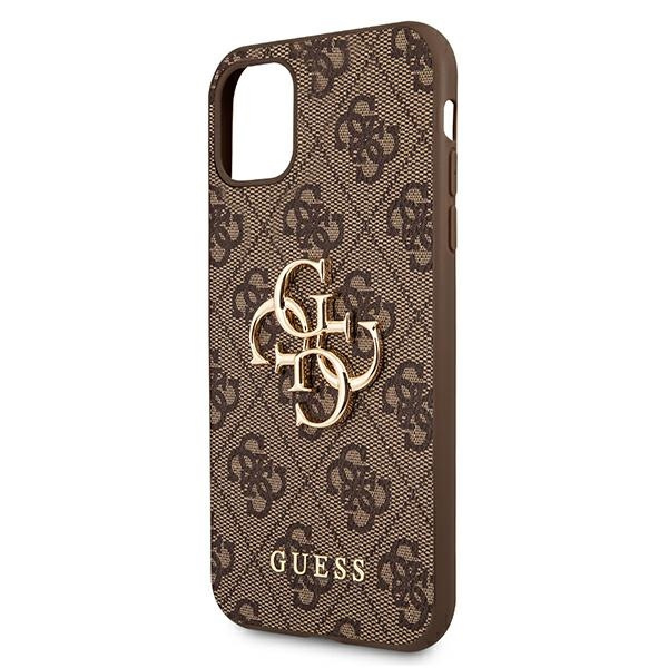 Cover GUESS Apple iPhone 11 4G Big Metal Logo Brown Hardcase