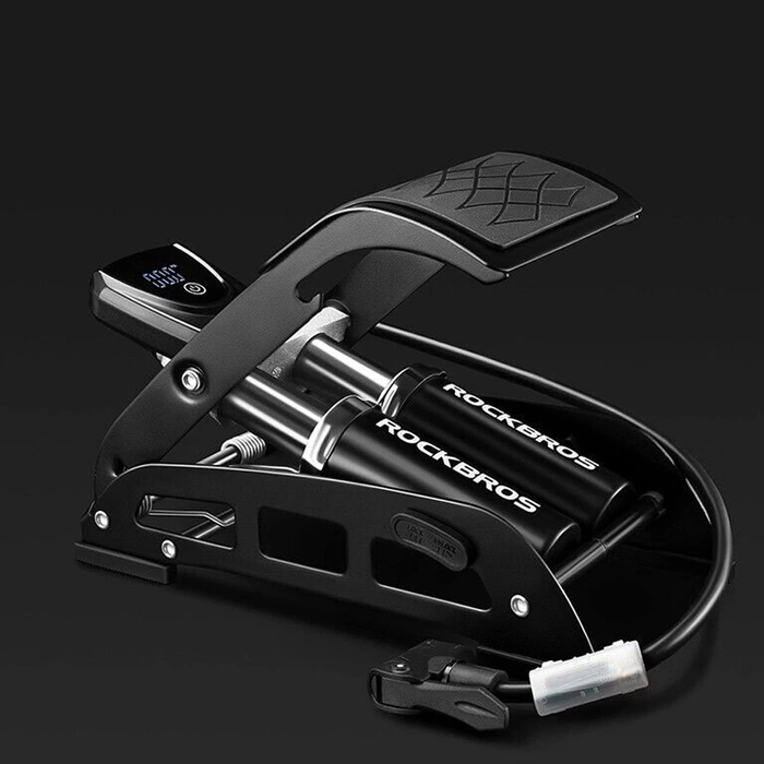 Pompa a pedale Rockbros 42430001001 con display - nera