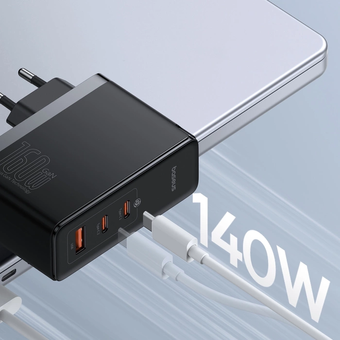 Ładowarka sieciowa Baseus GaN5 Pro 2 x USB-C + USB, 160W (czarna)