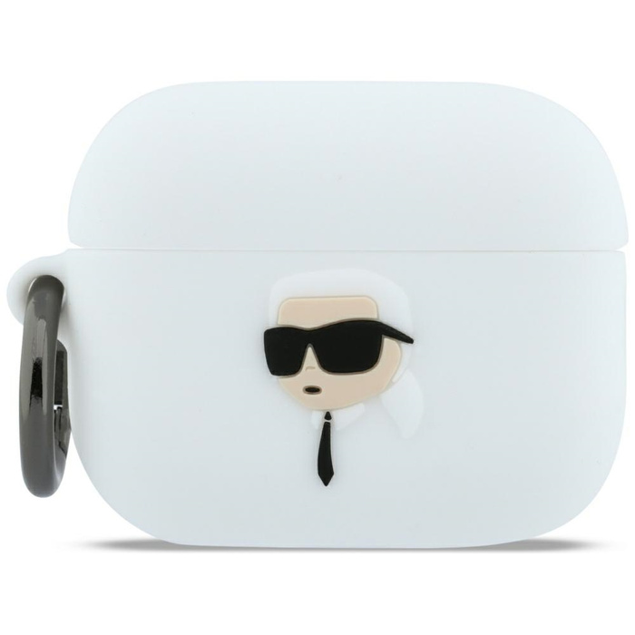 Etui Karl Lagerfeld Silicone Karl Head   3D do AirPods Pro 3 biały