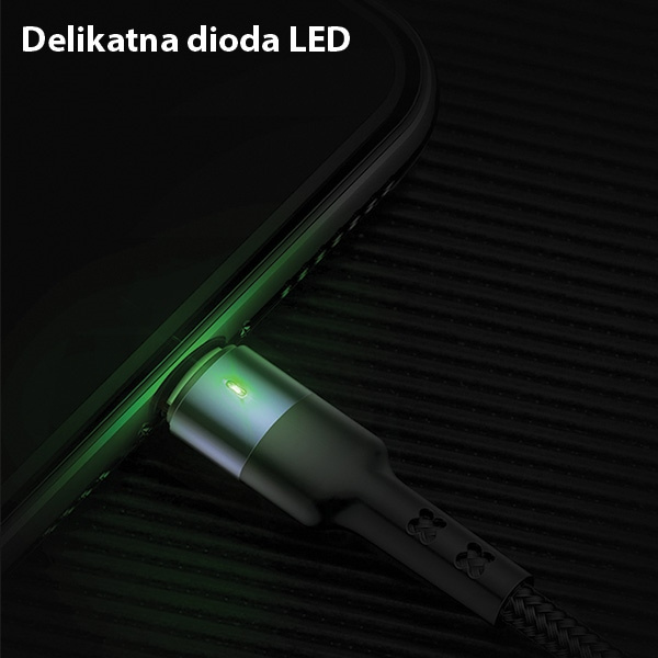 Kábel Opletený USAMS 3v1 Lightning MicroUSB USB-C 2A Fast Charge 3m čierny