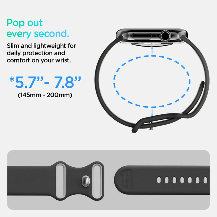 PASEK SPIGEN APPLE WATCH 6 / 7 / 8 / 9 / 10 / SE / ULTRA 1 / 2 (44 / 45 / 46 / 49 MM) NANO POP BLACK SESAME