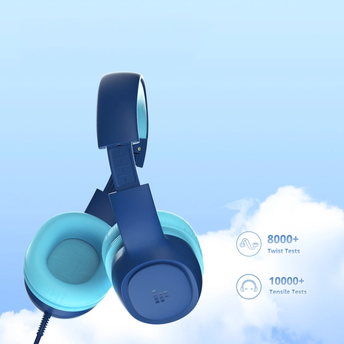 Tronsmart KH01 Wired Headphones for Kids, Safe - Blue