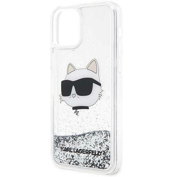 Obal Karl Lagerfeld KLHCP12MLNCHCS iPhone 12/ 12 Pro 6,1" stříbrná/stříbrná hardcase Glitter Choupette Head Case