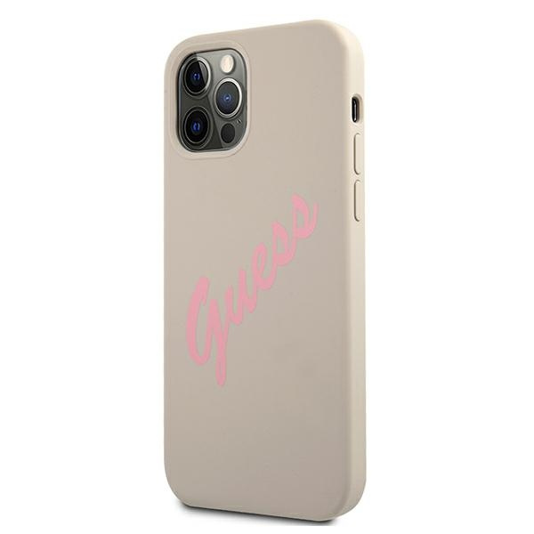 Case GUESS Apple iPhone 12 Pro Max Silicone Vintage Grey Pink Hardcase