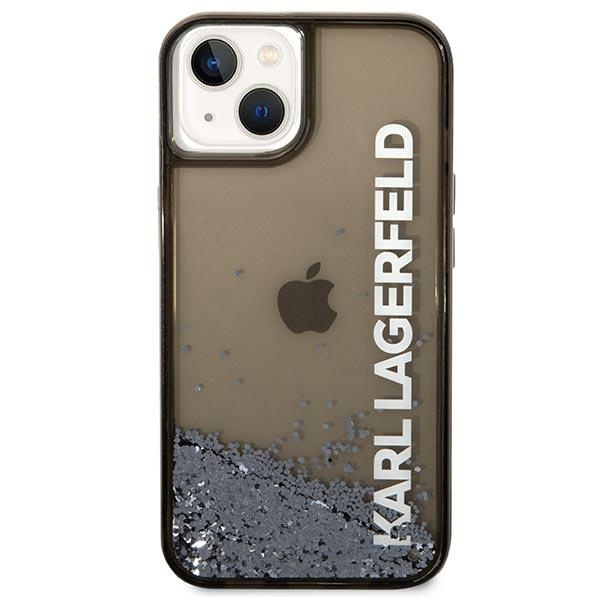 Case KARL LAGERFELD Apple iPhone 14 Liquid Glitter Elong Black Hardcase