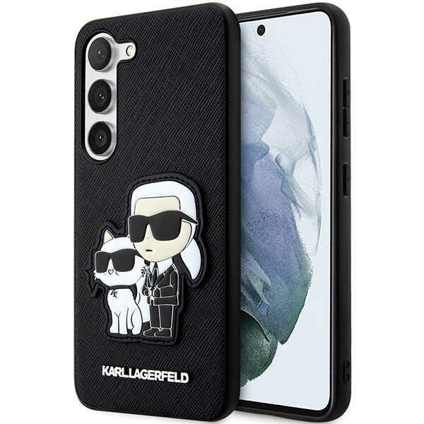 Cover Karl Lagerfeld KLHCS23MSANKCPK S23 Plus S916 rigidocase nero/nero Saffiano Karl &amp; Choupette Case