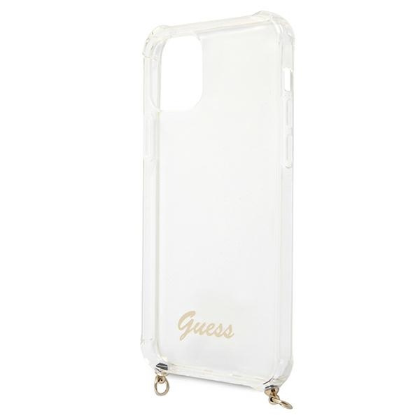 Coque GUESS Apple iPhone 12 12 Pro 4G Gold Chain Clear Hardcase