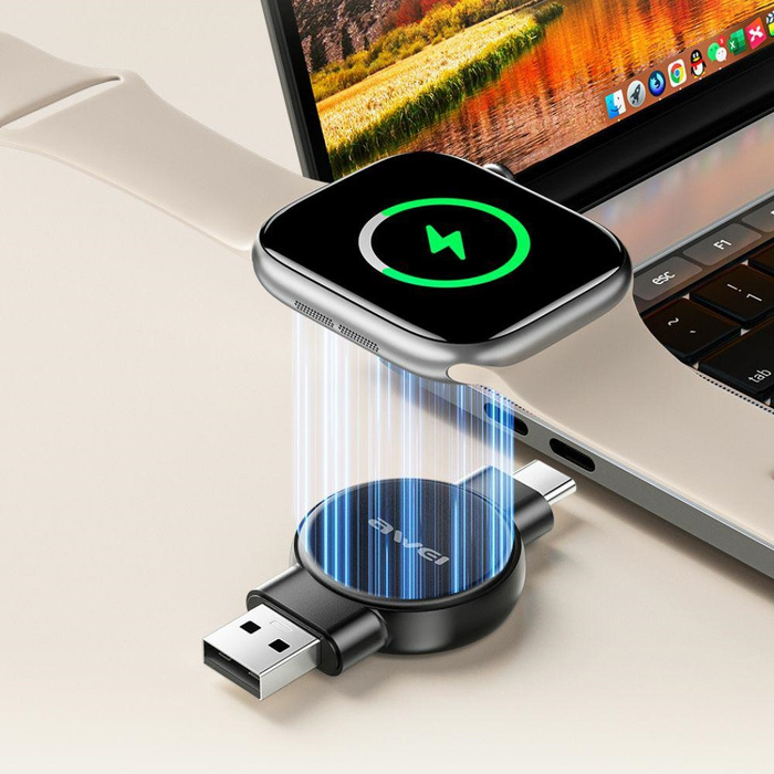 AWEI ład. do zegarka Apple/Samsung Watch W26 czarny/black