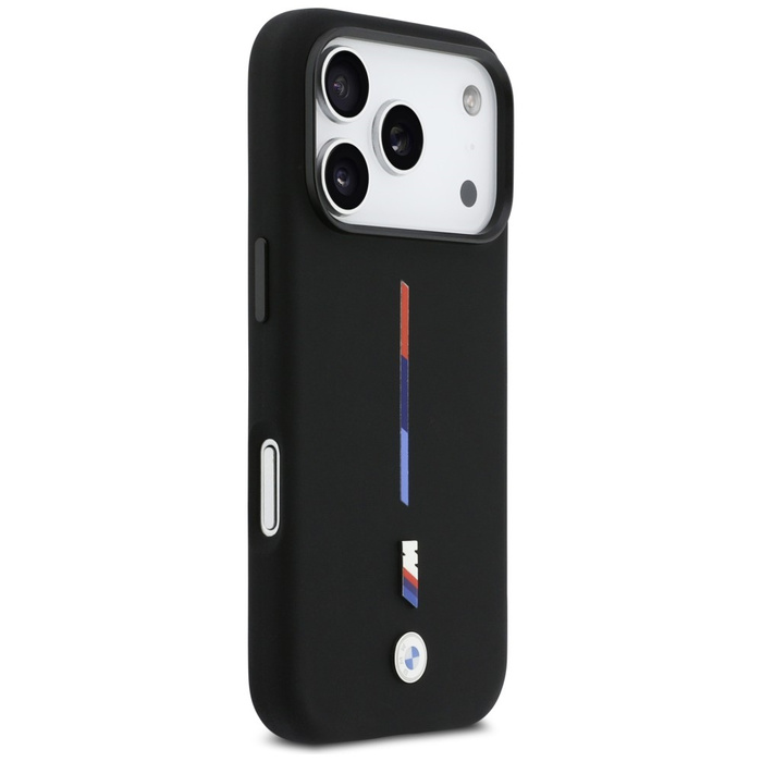 Etui BMW M Silicon Tricolor Line MagSafe do iPhone 17 Pro czarny