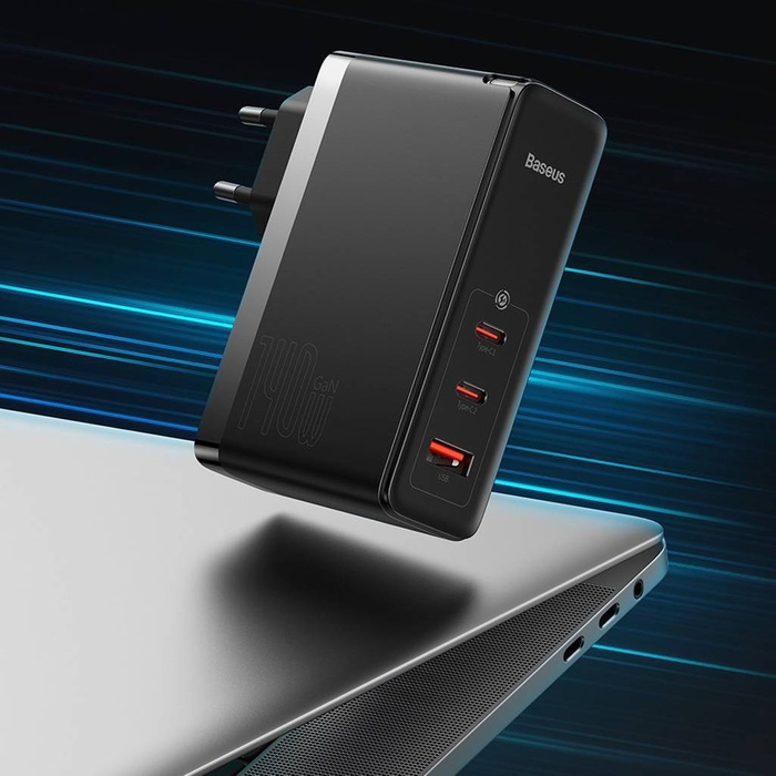 Baseus GaN5 Pro caricatore rapido 2xUSB-C + USB 140W EU bianco (CCGP100202)