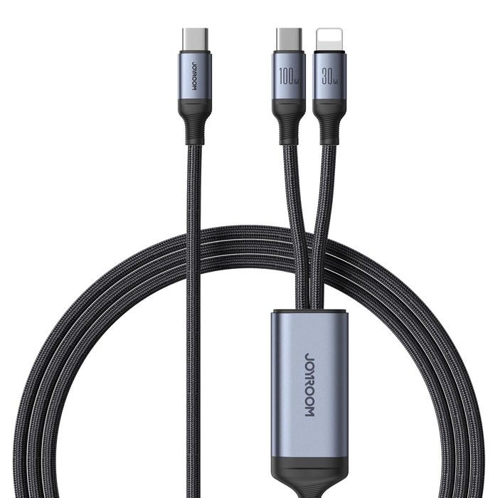Kabel 2v1 Joyroom Speedy série SA21-1T2 USB-C - USB-C / Lightning 100W 1,5m černý