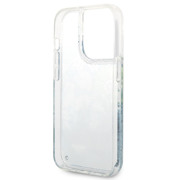 Hülle Guess iPhone 14 Pro 6.1" grün/grün hartcase Blume Liquid Glitter