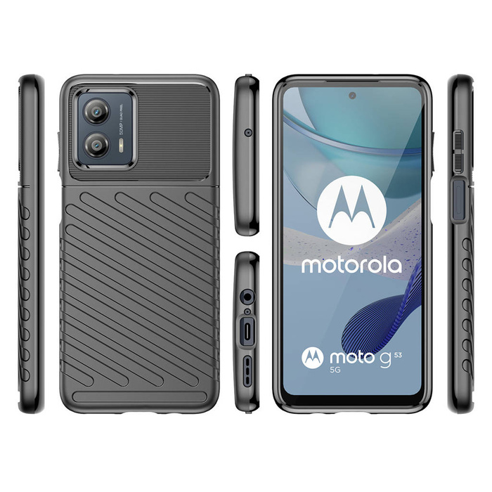 Thunder Case étui pour Motorola Moto G53 étui en silicone noir
