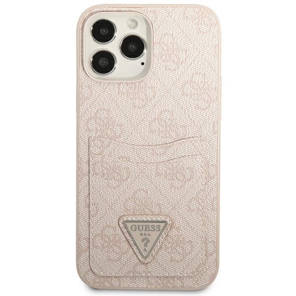 Guess GUHCP13LP4TPP iPhone 13 Pro / 13 6.1" pink/pink hardcase 4G Triangle Logo Cardslot