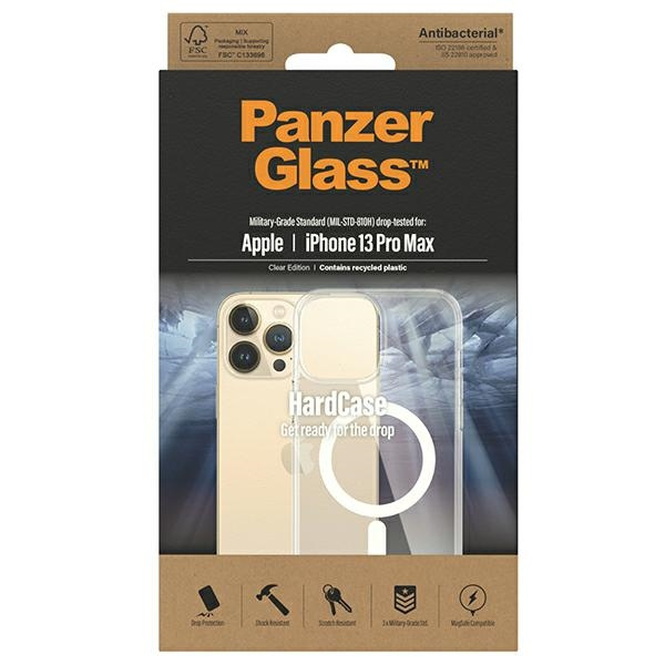 PanzerGlass HardCase iPhone 13 Pro Max 6.7" MagSafe Antibakteriell Militärische Qualität transparent 0431