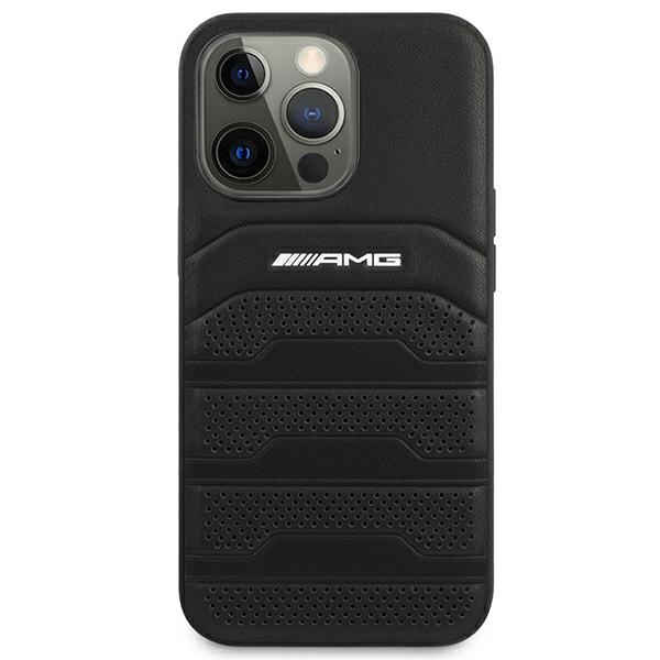 AMG AMHCP14LGSEBK iPhone 14 Pro 6.1" schwarz/schwarz hartcase Leder Debossed Lines
