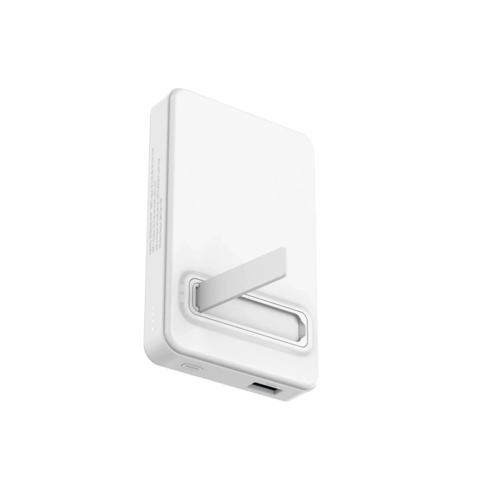 Powerbank Wozinsky WLWP-10KA0Y3WS 22,5W PD Qi2 10000 mAh, z podstawką, 1x USB-A, 1x USB-C - biały