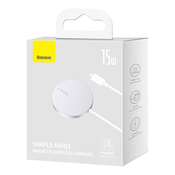 Chargeur à induction Baseus Simple Mini3 15W argent