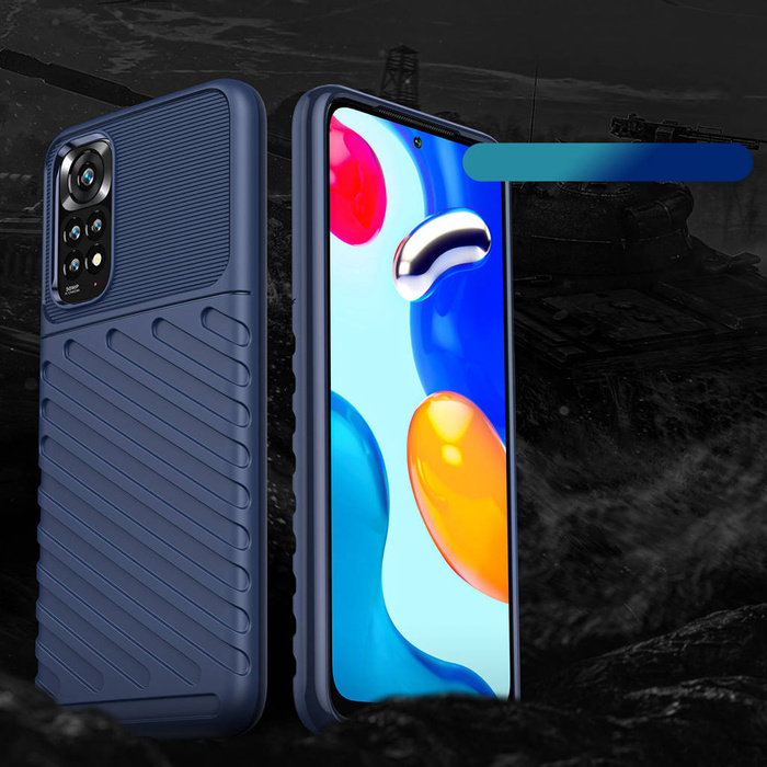 Thunder Case flexible gepanzerte hülle Abdeckung Xiaomi Redmi Note 11 Pro+ 5G / 11 Pro 5G / 11 Pro blau