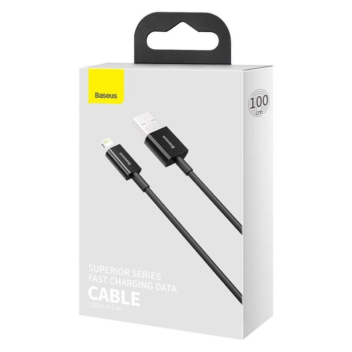 Baseus Superior USB - Cavo dati a ricarica rapida Lightning 2,4 A 1 m nero (CALYS-A01)