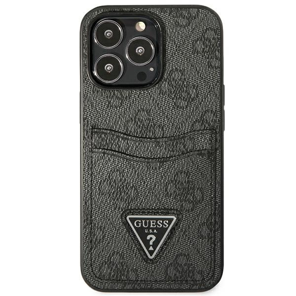 Guess GUHCP13LP4TPK iPhone 13 Pro / 13 6.1" black/black hardcase 4G Triangle Logo Cardslot