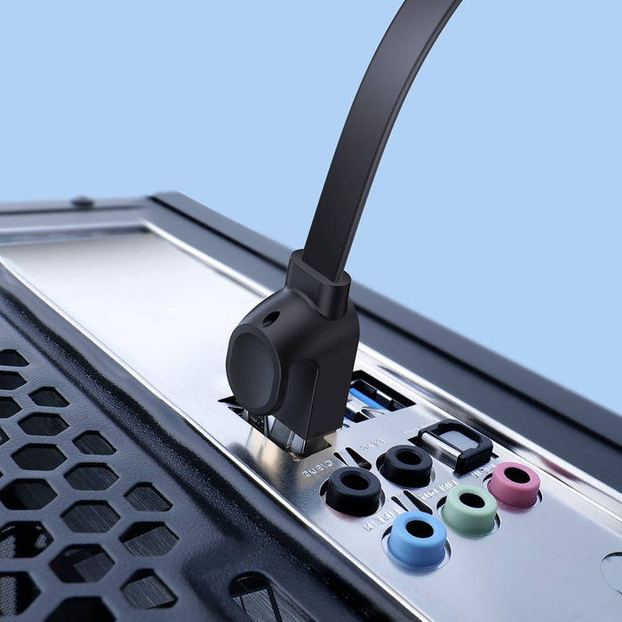 Baseus Speed Six kabel síťový plochý RJ45 1000Mbps 15m černý (WKJS000301)