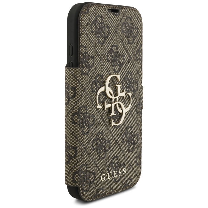 Etui Guess Book 4G Metal Logo do iPhone  17 Pro brązowy