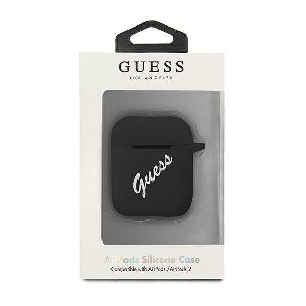 GUESS Case Silicone Cover Apple AirPods GUACA2LSVSBW Vintage Black White Case