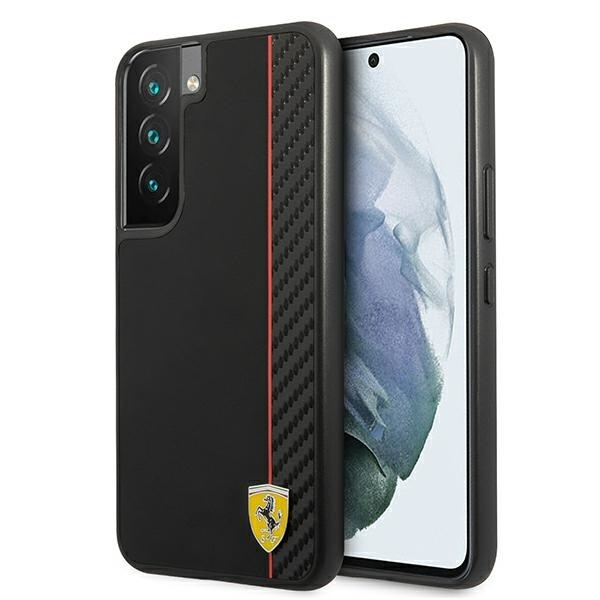 FERRARI Funda Samsung Galaxy S22 On Track Carbon Stripe Negra Hardcase